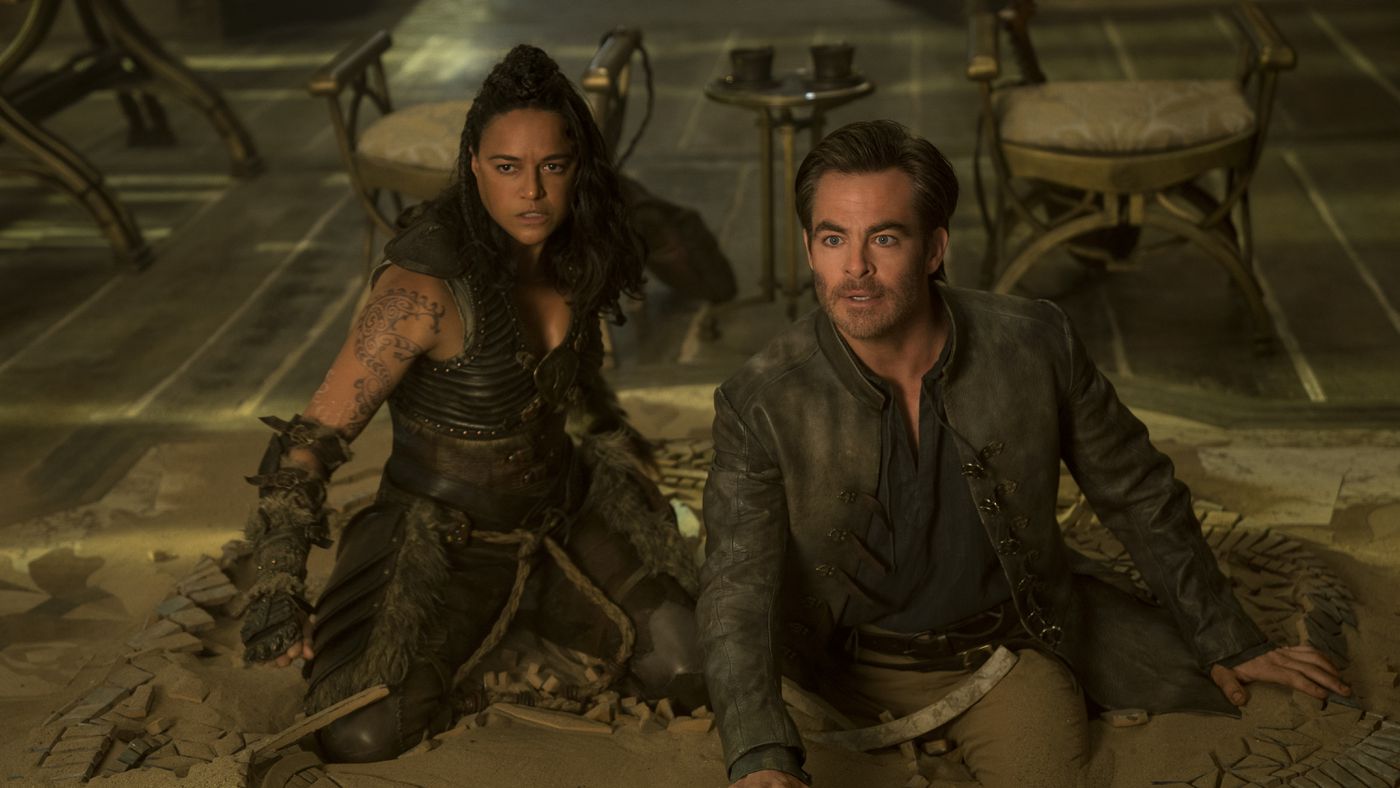 Michelle Rodriguez and Chris Pine in Dungeons & Dragons: Honor Among Thieves