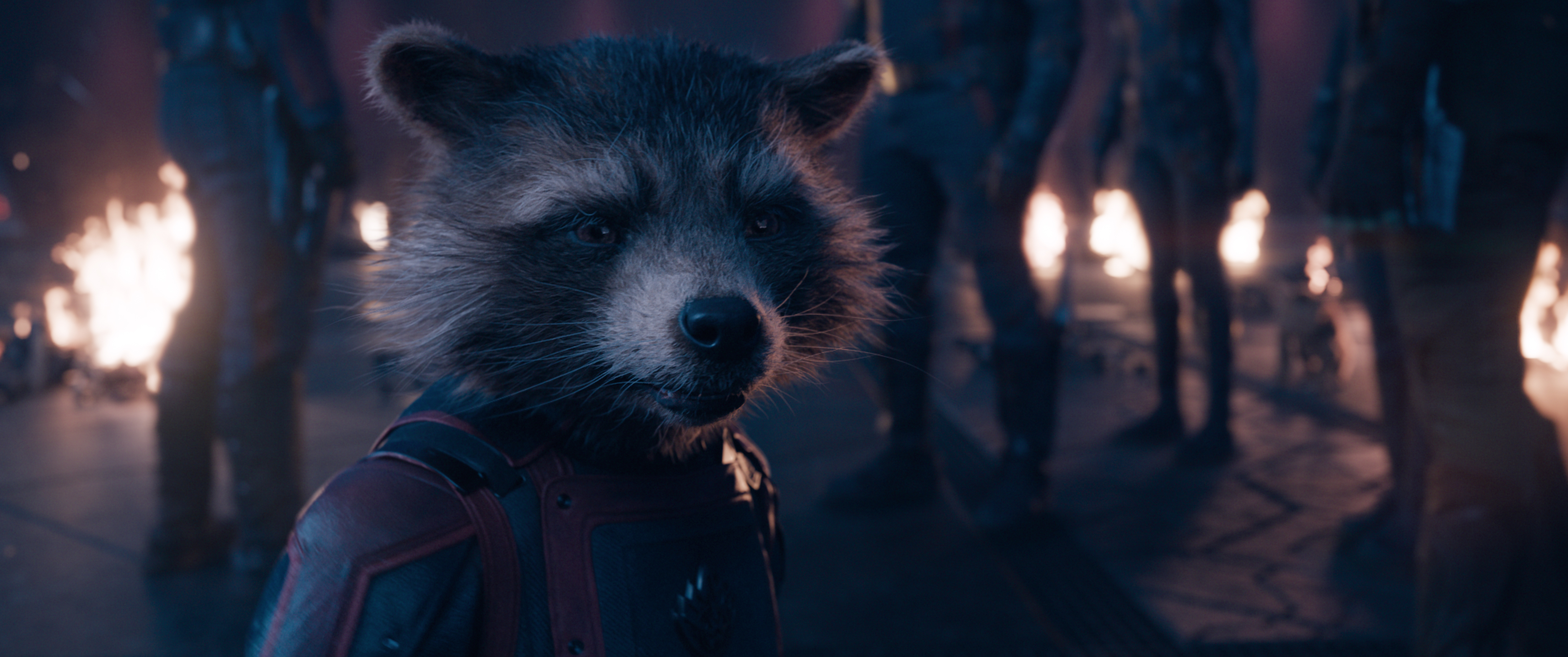 Rocket (voiced by Bradley Cooper) in Marvel Studios' Guardians of the Galaxy Vol. 3. Photo courtesy of Marvel Studios. © 2023 MARVEL.