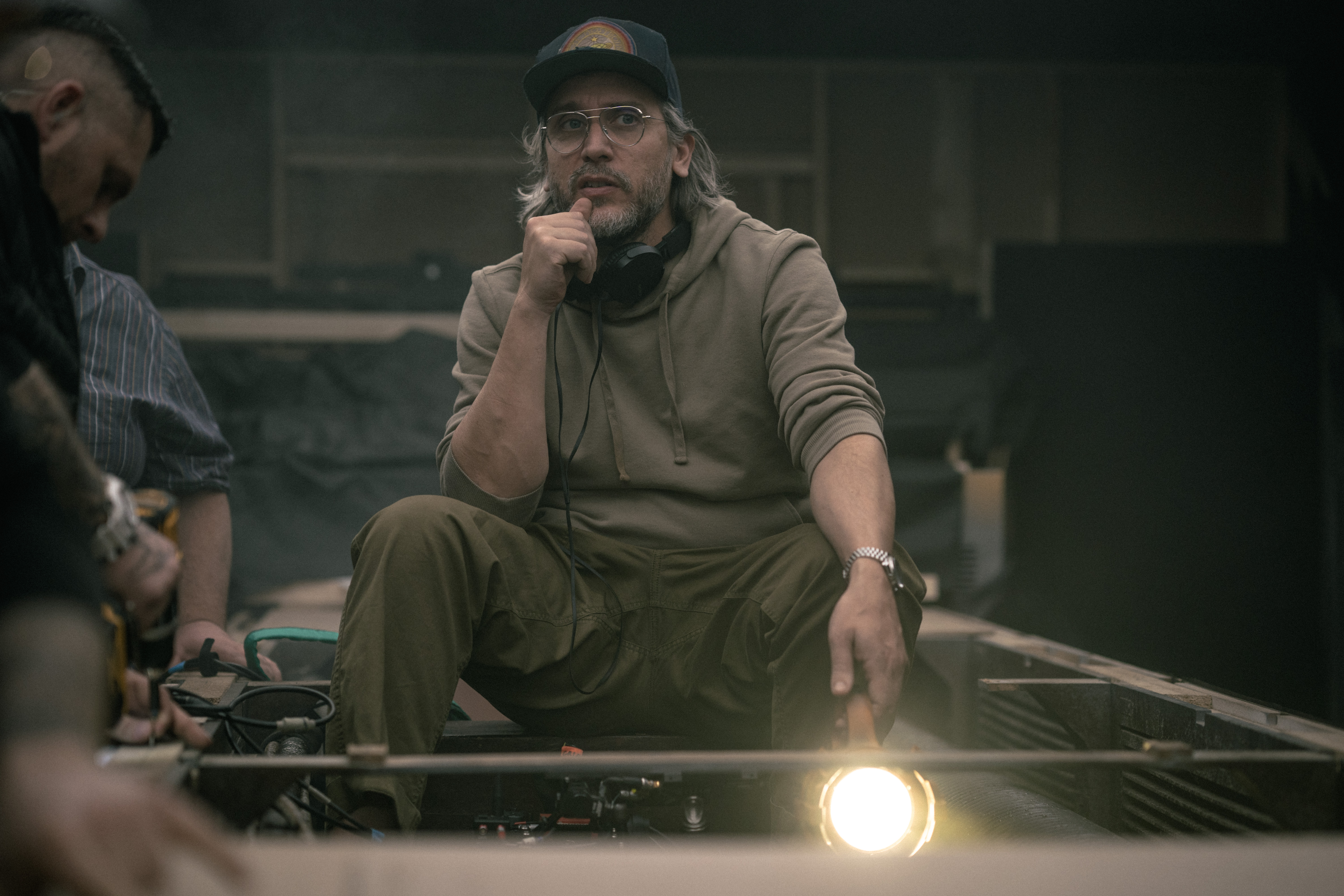 Director Fede Alvarez on the set of 20th Century Studios' ALIEN: ROMULUS. Photo by Murray Close. © 2024 20th Century Studios. All Rights Reserved.