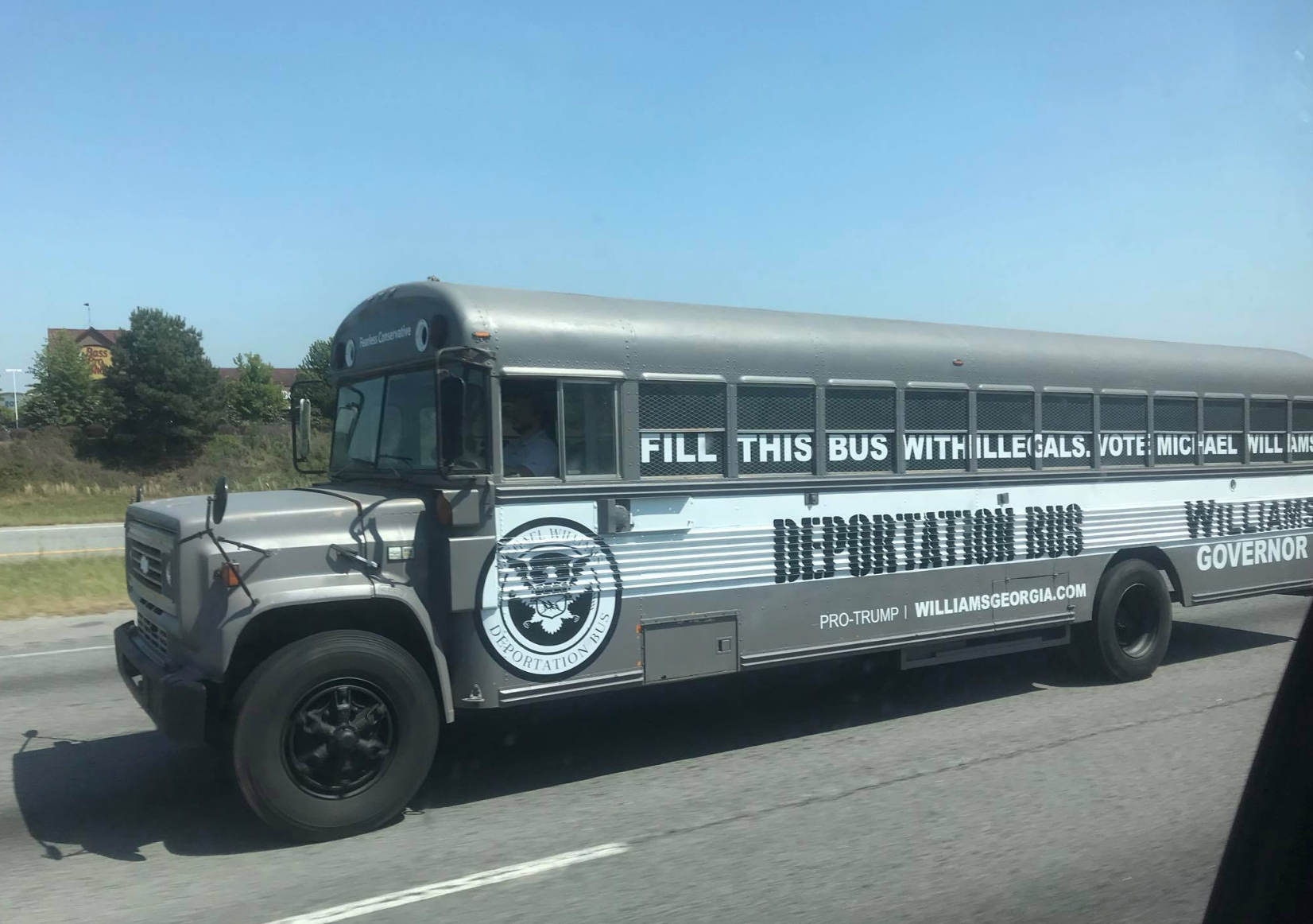 This bus. Bus service in Georgia. Campaign Bus. Worst Bus.