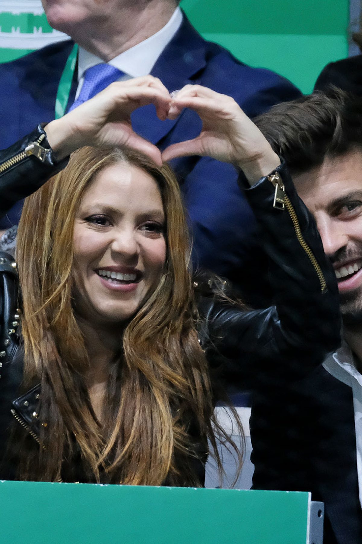 Musician Shakira and football player Gerard Pique watch the 2019 Davis Cup final match between Rafael Nadal of Spain and Denis Shapovalov of Canada at La Caja Magica on November 24, 2019 in Madrid, Spain. (Photo by Oscar Gonzalez/NurPhoto via Getty Images)