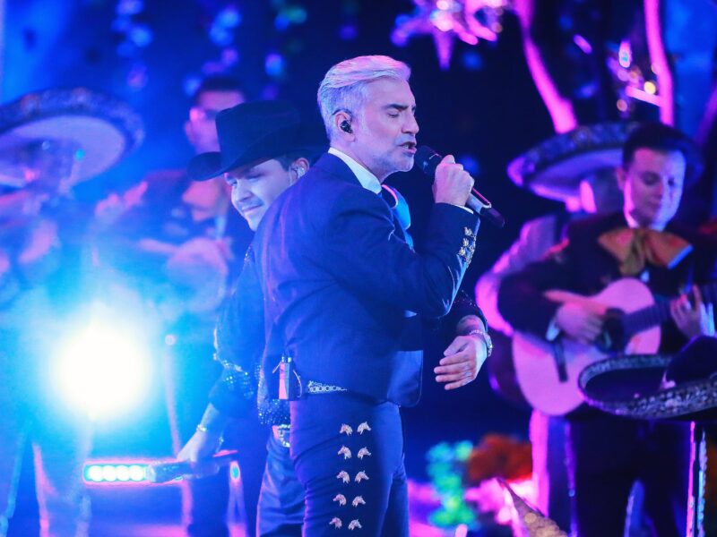 GUADALAJARA, MEXICO - OCTOBER 28: In this image released on November 19, Christian Nodal (L) and Alejandro Fernandez (R) performs at the 2020 Latin Grammy Awards on October 28, 2020, in Guadalajara, Mexico. The 2020 Latin Grammy's aired on November 19, 2020.