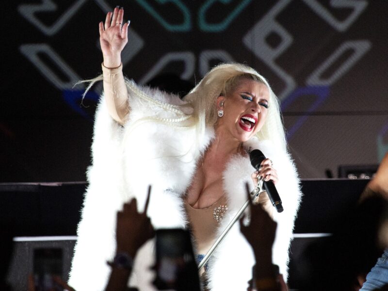 BROOKLYN, NEW YORK - SEPTEMBER 11: Christina Aguilera performs at LadyLand Festival at Brooklyn Mirage on September 11, 2021 in Brooklyn, New York.