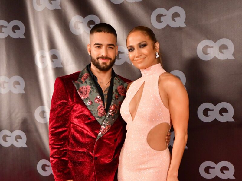 NEW YORK, NEW YORK - OCTOBER 31: Maluma and Jennifer Lopez are seen filming on location for 'Marry Me' at the Brooklyn Expo Center on October 31, 2019 in New York City.