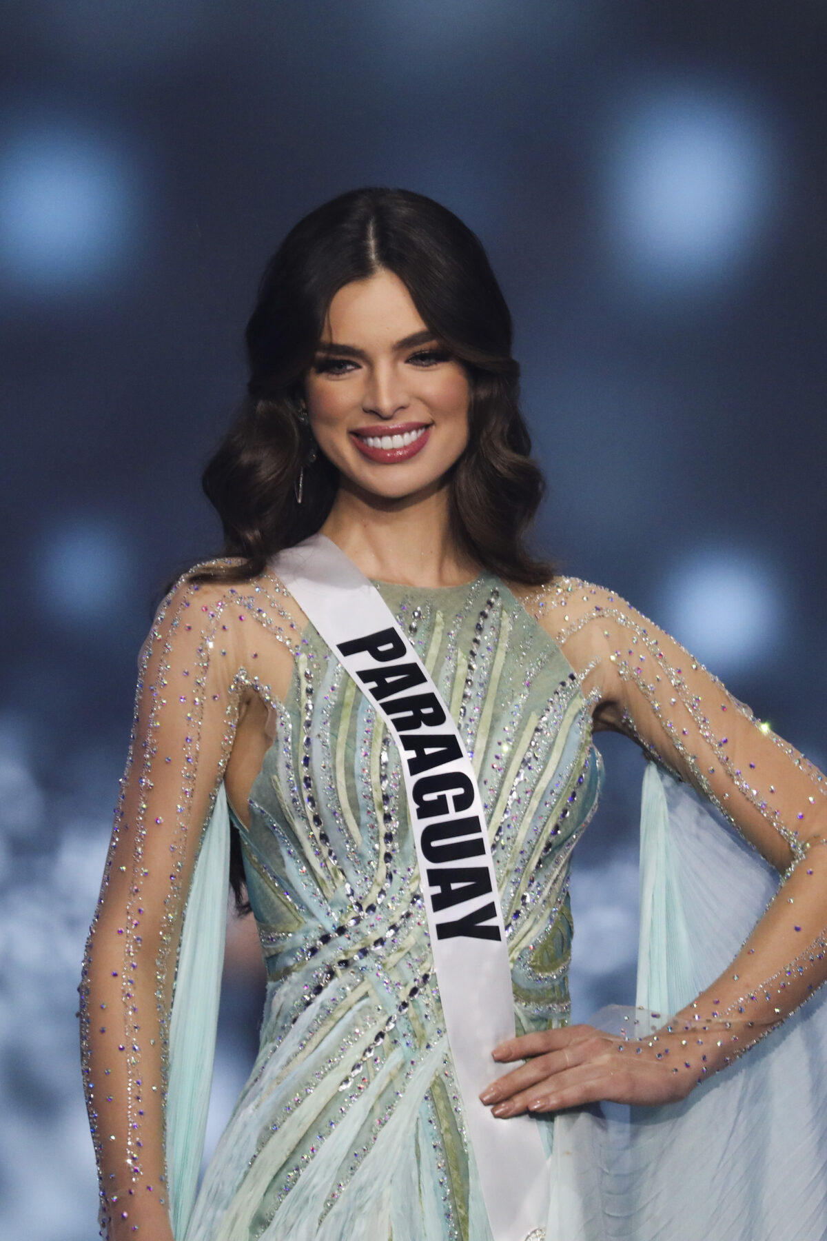 13 December 2021, Israel, Eilat: Miss Paraguay, Nadia Ferreira, competes during the 70th Miss Universe beauty pageant in Israel's southern Red Sea coastal city of Eilat. Photo: Ilia Yefimovich/dpa