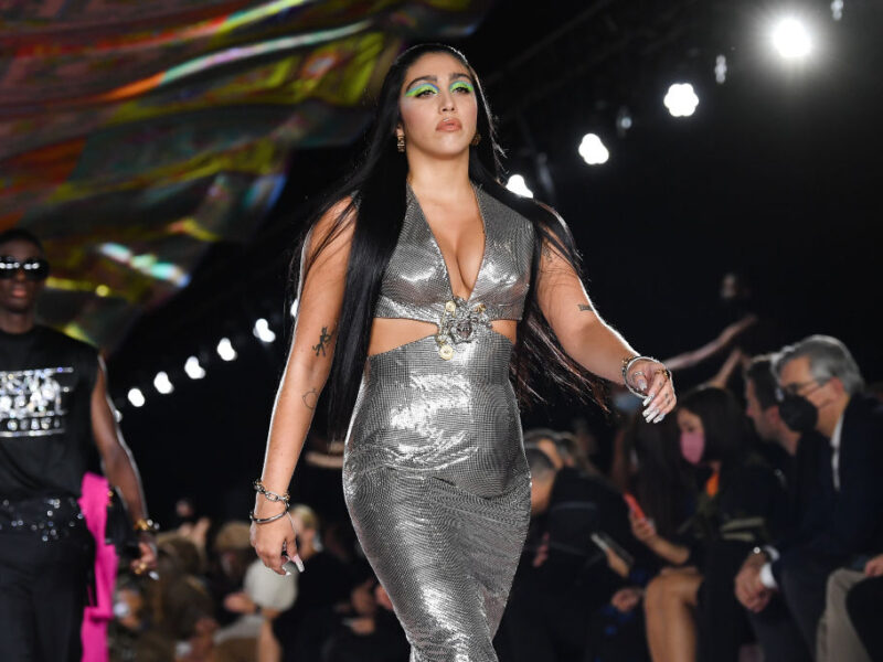MILAN, ITALY - SEPTEMBER 24: Lourdes Leon walks the runway at the Versace fashion show during the Milan Fashion Week - Spring / Summer 2022 on September 24, 2021 in Milan, Italy. (Photo by Jacopo Raule/Getty Images)