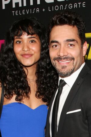 Actor Omar Chaparro (C) and his Daughter Andrea Chaparro. (Photo by Paul Archuleta/Getty Images)
