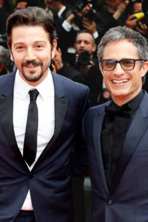 CANNES, FRANCE - MAY 21: (EDITORS NOTE: Image has been digitally retouched) Diego Luna and Gael Garcia Bernal photographed at the premiere red carpet for 'Once Upon A Time In Hollywood' during the 72nd Cannes Film Festival at the Palais des Festivals on May 21, 2019 in Cannes, France. (Photo by Kurt Krieger/Corbis via Getty Images)