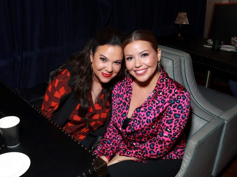HOLLYWOOD, CALIFORNIA - NOVEMBER 10: Gloria Calderon Kellett (L) and Justina Machado in the Heineken Green Room at Vulture Festival Presented By AT&T at The Roosevelt Hotel on November 10, 2019 in Hollywood, California. (Photo by Rich Fury/Getty Images for New York Magazine)
