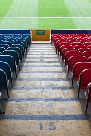 Empty football stadium - stock photo