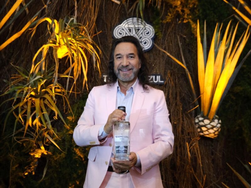 MEXICO CITY, MEXICO - MARCH 09: Marco Antonio Solis 'El Buki' poses for photos during a launch event of the tequila 
