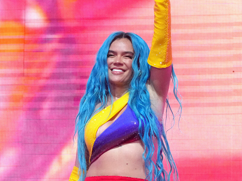 INDIO, CALIFORNIA - APRIL 17: Karol G performs onstage at the Coachella Stage during the 2022 Coachella Valley Music And Arts Festival on April 17, 2022 in Indio, California. (Photo by Kevin Mazur/Getty Images for Coachella)