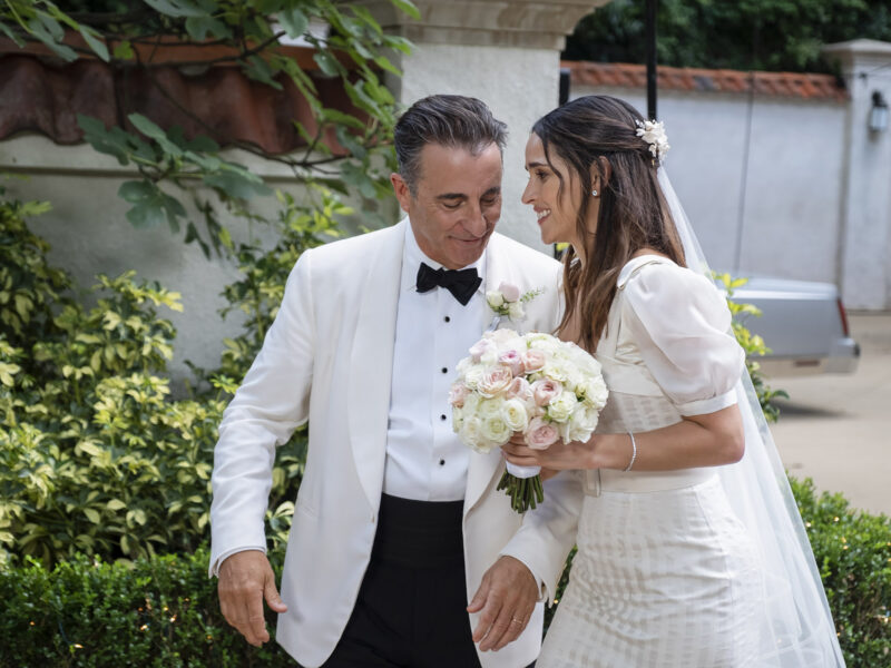 (L-R) ANDY GARCIA as Billy and ADRIA ARJONA as Sophie in Warner Bros. Pictures' and HBO Max’s Father of the Bride. Photo by Claudette Barius