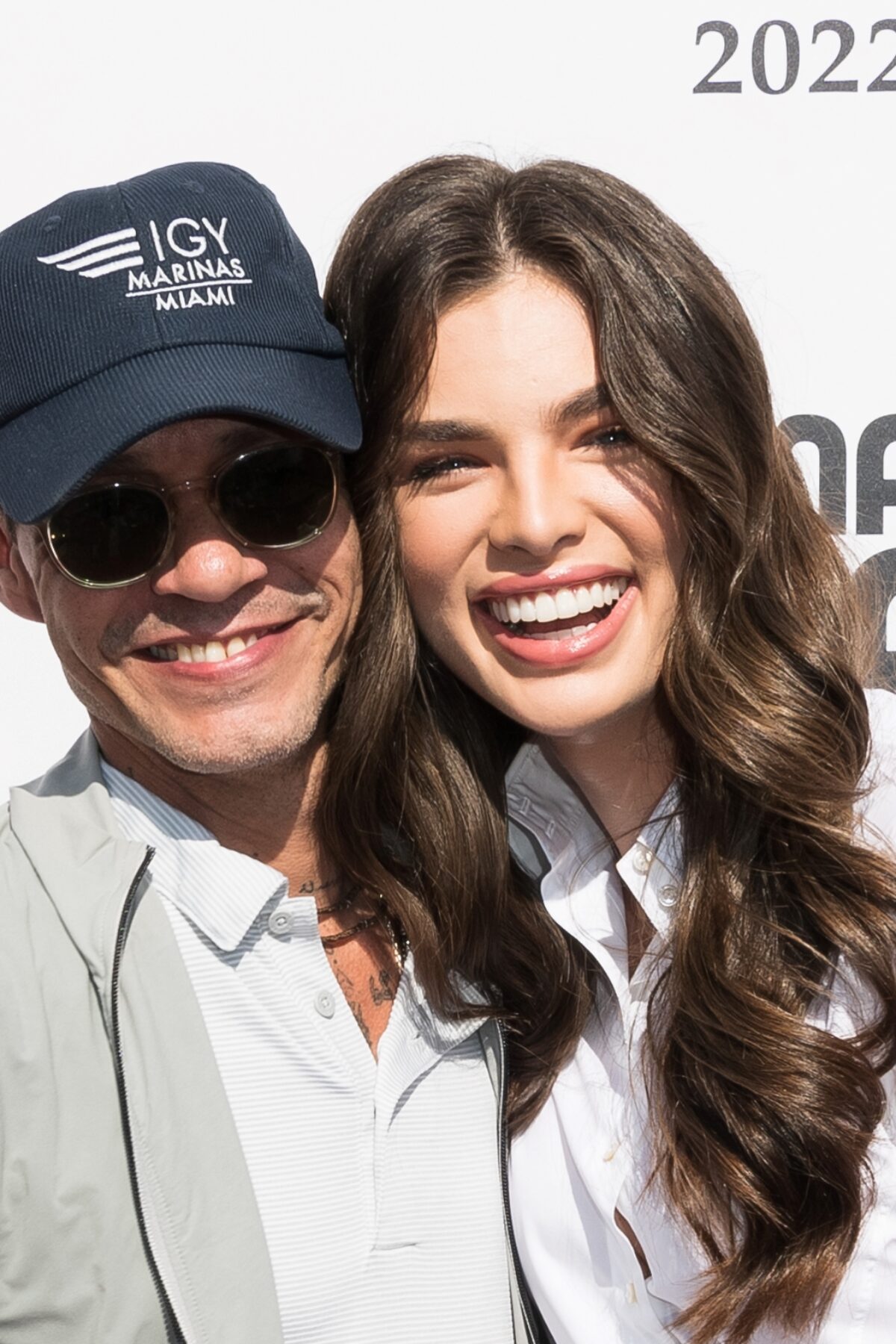 CORAL GABLES, FLORIDA - APRIL 05: (L-R) Marc Anthony and Nadia Ferreira attend the 2022 Maestro Cares Foundation's Celebrity Golf Tournament at Biltmore Hotel Miami-Coral Gables on April 05, 2022 in Coral Gables, Florida. (Photo by Jason Koerner/Getty Images)