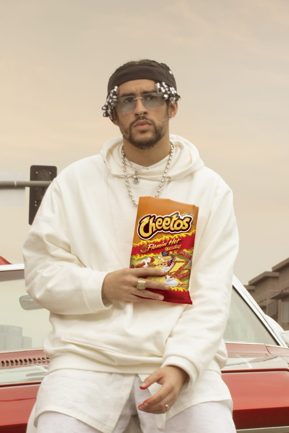 Bad Bunny in Cheetos campaign for Deja tu Huella (Leave Your Mark)