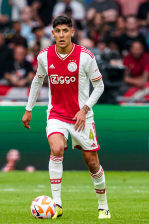 AMSTERDAM, THE NETHERLANDS - JULY 30: Edson Alvarez of Ajax during the Johan Cruijff Schaal match between Ajax and PSV at Johan Cruijff ArenA on July 30, 2022 in Amsterdam, The Netherlands (Photo by Geert van Erven/Orange Pictures/BSR Agency/Getty Images)
