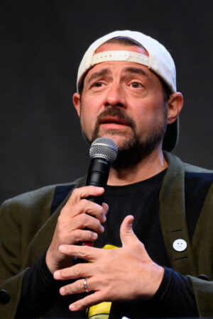 MCHENRY, ILLINOIS - NOVEMBER 01: Kevin Smith records an episode of the "Jay and Silent Bob Get Old" podcast live at McHenry Outdoor Theater on November 01, 2020 in McHenry, Illinois. (Photo by Daniel Boczarski/Getty Images)
