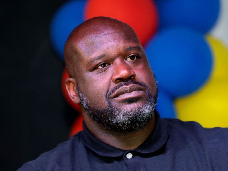 LAS VEGAS, NEVADA - OCTOBER 23: Former NBA player Shaquille O'Neal attends the unveiling of the Shaq Courts at the Doolittle Complex donated by Icy Hot and the Shaquille O'Neal Foundation in partnership with the city of Las Vegas on October 23, 2021 in Las Vegas, Nevada. (Photo by Ethan Miller/Getty Images for Icy Hot)