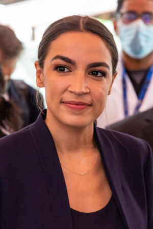 NEW YORK, UNITED STATES - 2021/06/04: Representative Alexandria Ocasio-Cortez and other elected officials meet with employees at Elmhurst hospital. Representatives Ocasio-Cortez and Meng recently submitted a joint community funding request for $3,000,000 for fiscal year of 2022 to House Appropriators to be available to upgrade maternity facility at Elmhurst. U. S. Senator Gillibrand recently announced the Modernizing Obstetric Medicine Standards (MOMS) Act and Maternal CARE Act to help address the disproportionate rate of maternal deaths among Black and brown women. (Photo by Lev Radin/Pacific Press/LightRocket via Getty Images)