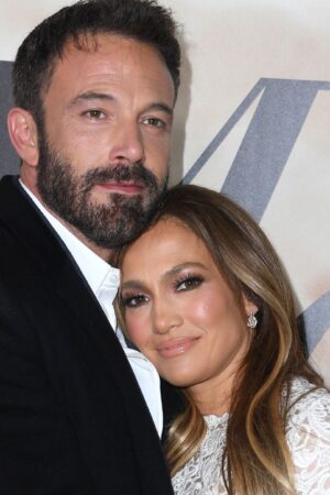 LOS ANGELES, CALIFORNIA - FEBRUARY 08: Ben Affleck and Jennifer Lopez ( Bennifer ) arrives at the Los Angeles Special Screening Of "Marry Me" on February 08, 2022 in Los Angeles, California. (Photo by Steve Granitz/FilmMagic)