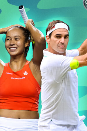 Leylah Fernandez and Roger Federer