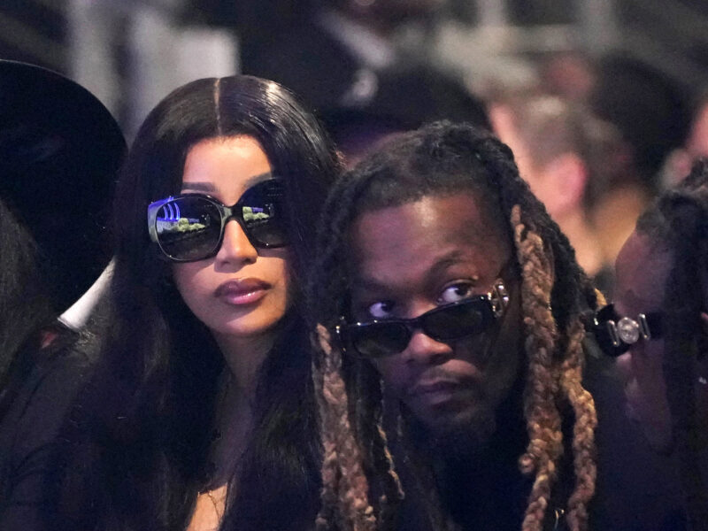 ATLANTA, GEORGIA - NOVEMBER 11: *EXCLUSIVE COVERAGE* Cardi B and Offset attends Takeoff's Celebration of Life at State Farm Arena on November 11, 2022 in Atlanta, Georgia. (Photo by Kevin Mazur/Getty Images for TVG)