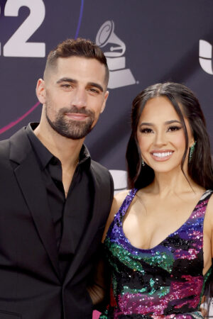 LAS VEGAS, NEVADA - NOVEMBER 17: (L-R) Sebastian Lletget and Becky G attend the 23rd Annual Latin GRAMMY Awards at Michelob ULTRA Arena on November 17, 2022 in Las Vegas, Nevada. (Photo by Frazer Harrison/Getty Images)