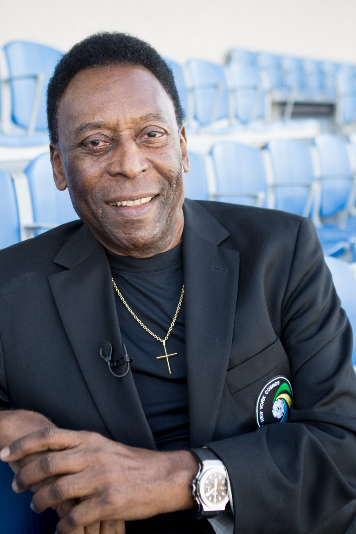 Legendary Cosmos and Brazil player Pelé prior to the Soccer, 2015 NASL NY Cosmos vs Tampa Bay Rowdies on April 18, 2015 at James M Shuart Stadium in Hempstead, NY, USA . Photo �� Ira L. Black (Photo by Ira Black/Corbis via Getty Images)
