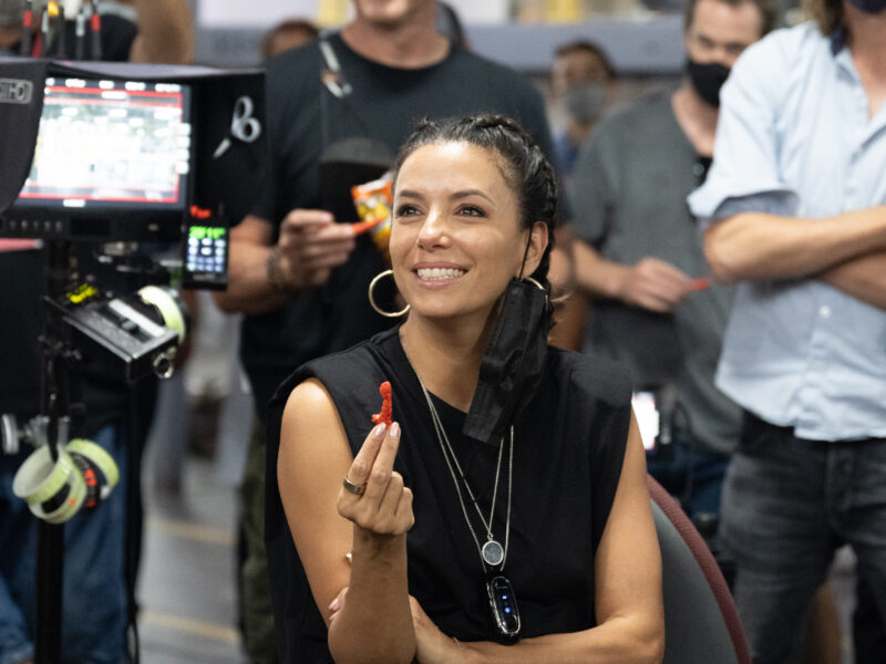 Eva Longoria on set of FLAMIN' HOT. Photo by Anna Kooris. Courtesy of Searchlight Pictures. © 2023 20th Century Studios All Rights Reserved.