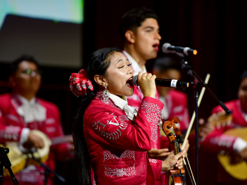 ANAHEIM, CALIFORNIA - JUNE 04: Las Vegas High School Mariachi Joya performs onstage during the 2022 NAMM Show at Anaheim Convention Center on June 04, 2022 in Anaheim, California. (Photo by Jerod Harris/Getty Images for NAMM)