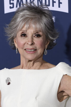 LOS ANGELES, CALIFORNIA - JANUARY 31: Rita Moreno attends the Los Angeles Premiere Screening Of Paramount Pictures' "80 For Brady" at Regency Village Theatre on January 31, 2023 in Los Angeles, California. (Photo by Frazer Harrison/WireImage)