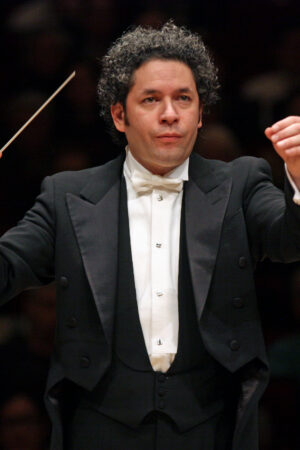 The Venezuelan conductor Gustavo Dudamel leads the Vienna Philharmonic Orchestra in Berlioz's "Symphonie fantastique" at Carnegie Hall on Saturday night, February 24, 2018. (Photo by Hiroyuki Ito/Getty Images)