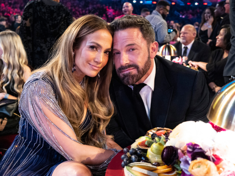 LOS ANGELES, CALIFORNIA - FEBRUARY 05: JLo and Ben Affleck seen during the 65th GRAMMY Awards at Crypto.com Arena on February 05, 2023 in Los Angeles, California. (Photo by John Shearer/Getty Images for The Recording Academy)
