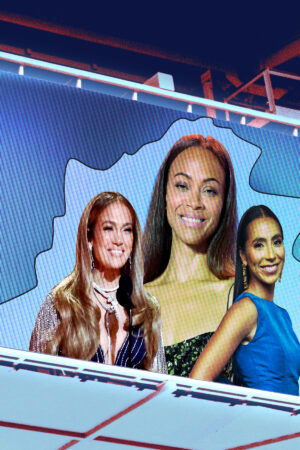 Jennifer Lopez, Zoe Saldana, and Diana Flores in Super Bowl LVII commercials