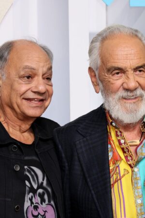 NEWARK, NEW JERSEY - AUGUST 28: (L-R) Cheech and Chong attend the 2022 MTV VMAs at Prudential Center on August 28, 2022 in Newark, New Jersey. (Photo by Dia Dipasupil/Getty Images)