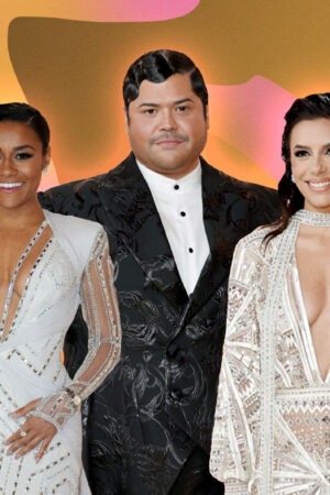 Ariana DeBose, Harvey Guillen, and Eva Longoria in a best dressed collage for the 2023 Oscars