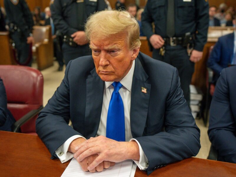 NEW YORK, NEW YORK - MAY 30: Former U.S. President Donald Trump appears in court for his hush money trial at Manhattan Criminal Court on May 30, 2024 in New York City. Judge Juan Merchan gave the jury instructions, and deliberations are entering their second day. The former president faces 34 felony counts of falsifying business records in the first of his criminal cases to go to trial. (Photo by Steven Hirsch-Pool/Getty Images)