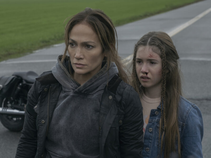 The Mother. (L to R) Jennifer Lopez as The Mother, Lucy Paez as Zoe in The Mother. Cr. Doane Gregory/Netflix © 2023.