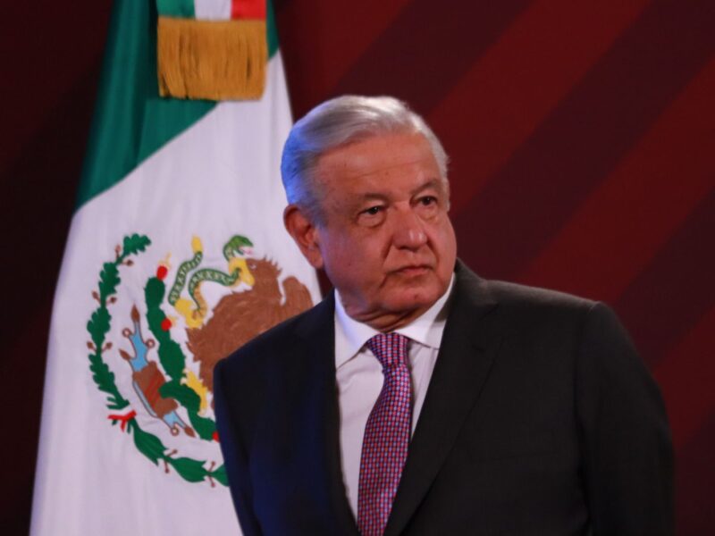 May 17, 2023 in Mexico City, Mexico: President of Mexico, Andres Manuel Lopez Obrador, speaks during the morning news conference in front of reporters at the National Palace. (Photo credit should read Carlos Santiago / Eyepix Group/Future Publishing via Getty Images)
