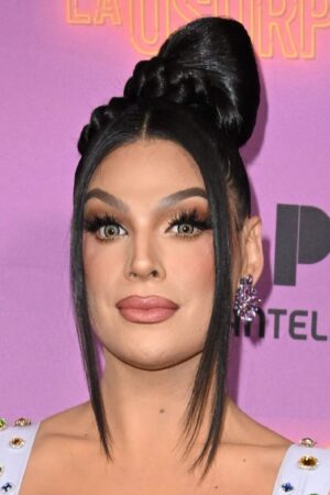 US drag performer James Andrew Leyva, better known by the stage name Valentina, attends the "La Usurpadora: The Music Hall" premiere at the Regal Cinemas L.A. Live in Los Angeles, California, on April 4, 2023. (Photo by Robyn BECK / AFP) (Photo by ROBYN BECK/AFP via Getty Images)
