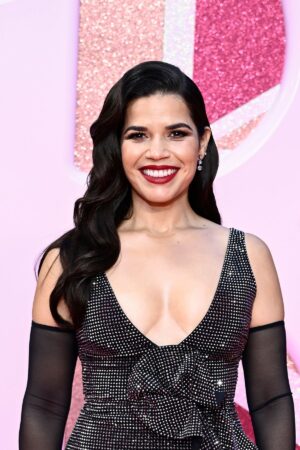 LONDON, ENGLAND - JULY 12: America Ferrera attends the "Barbie" European Premiere at Cineworld Leicester Square on July 12, 2023 in London, England. (Photo by Gareth Cattermole/Getty Images)