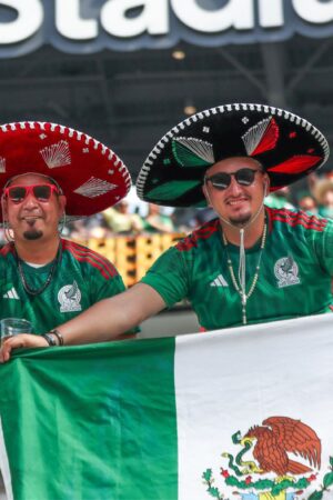 INGLEWOOD, CALIFORNIA - JULY 16: Fans of Mexico attend the Concacaf Gold Cup final match between Mexico and Panama at SoFi Stadium on July 16, 2023 in Inglewood, California. (Photo by Omar Vega/Getty Images)