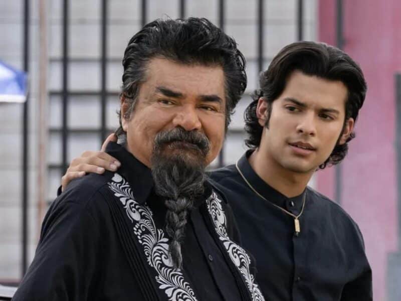 George Lopez and Xolo Mariduena in Blue Beetle