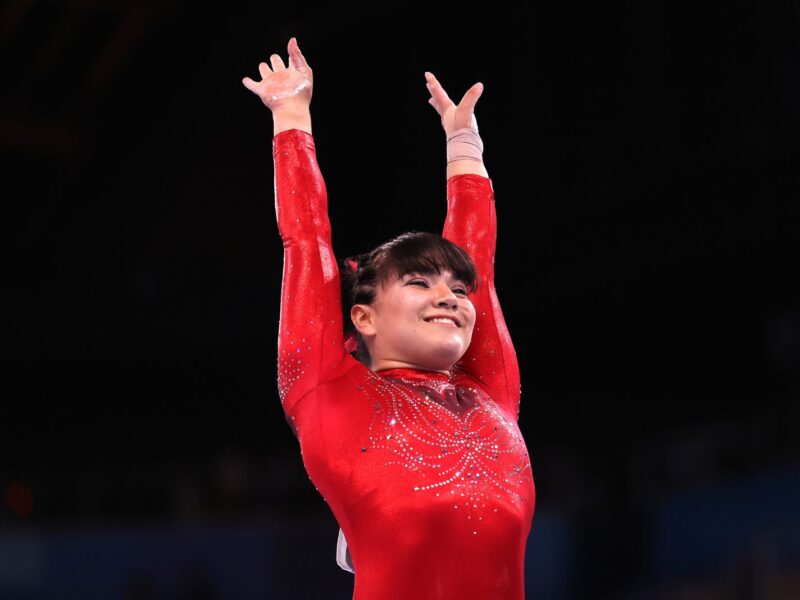 TOKYO, JAPAN - AUGUST 01: Alexa Moreno of Team Mexico competes in the Women's Vault Final on day nine of the Tokyo 2020 Olympic Games at Ariake Gymnastics Centre on August 01, 2021 in Tokyo, Japan. (Photo by Laurence Griffiths/Getty Images)