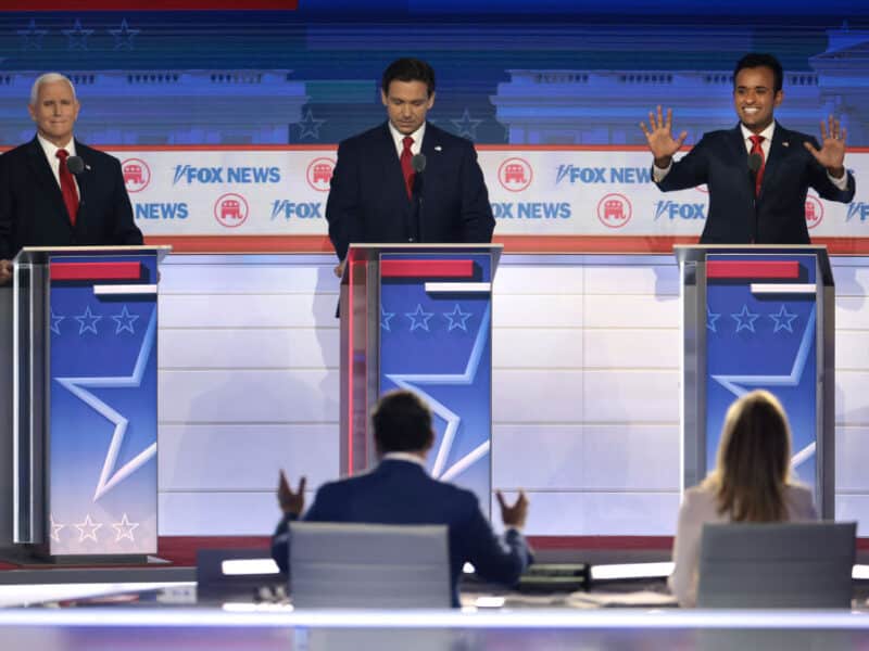 Republican presidential candidates at debate.