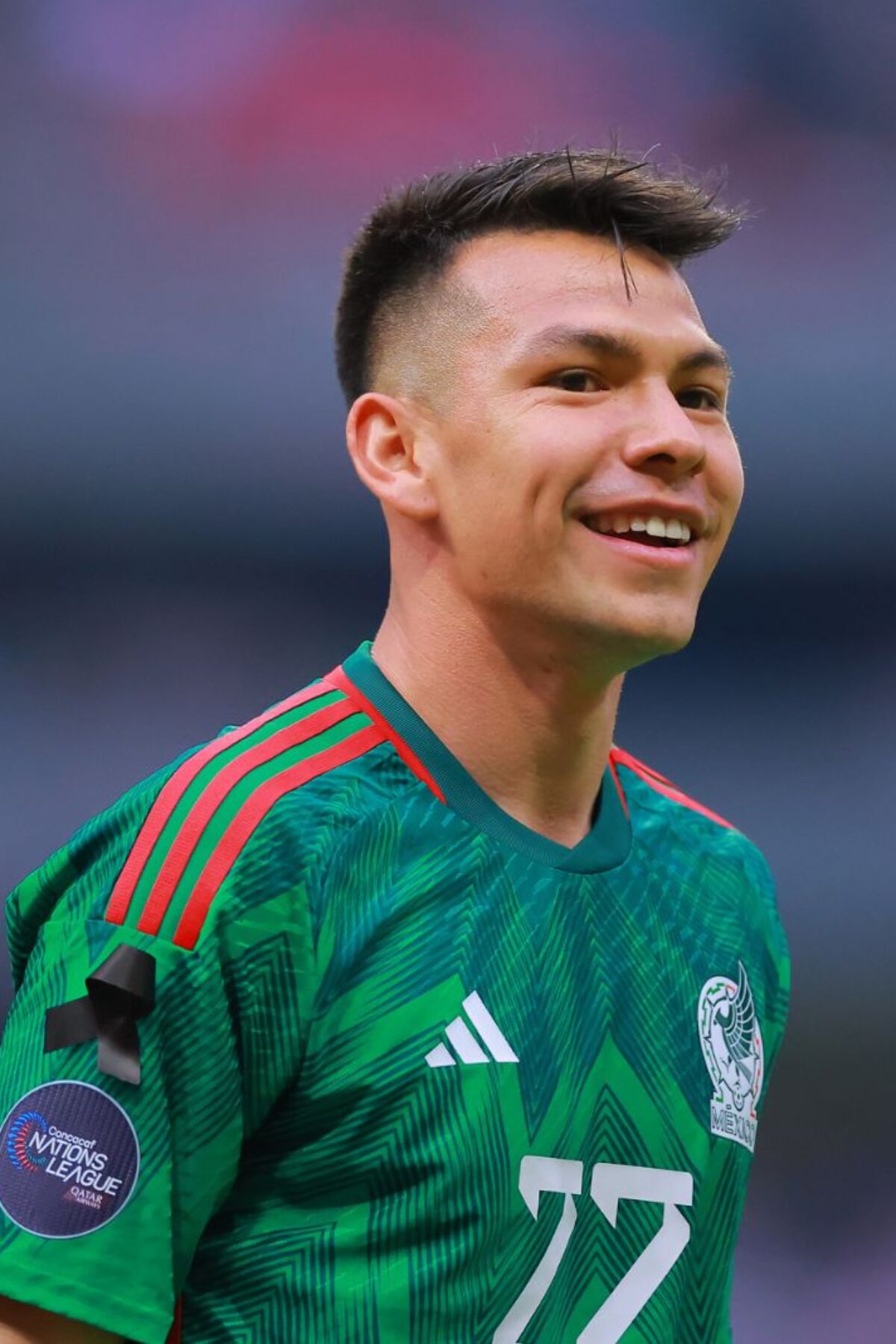 MEXICO CITY, MEXICO - MARCH 26: Hirving Lozano of Mexico looks on during the match between Mexico and Jamaica as part of the CONCACAF Nations League at Azteca stadium on March 26, 2023 in Mexico City, Mexico. (Photo by Hector Vivas/Getty Images)