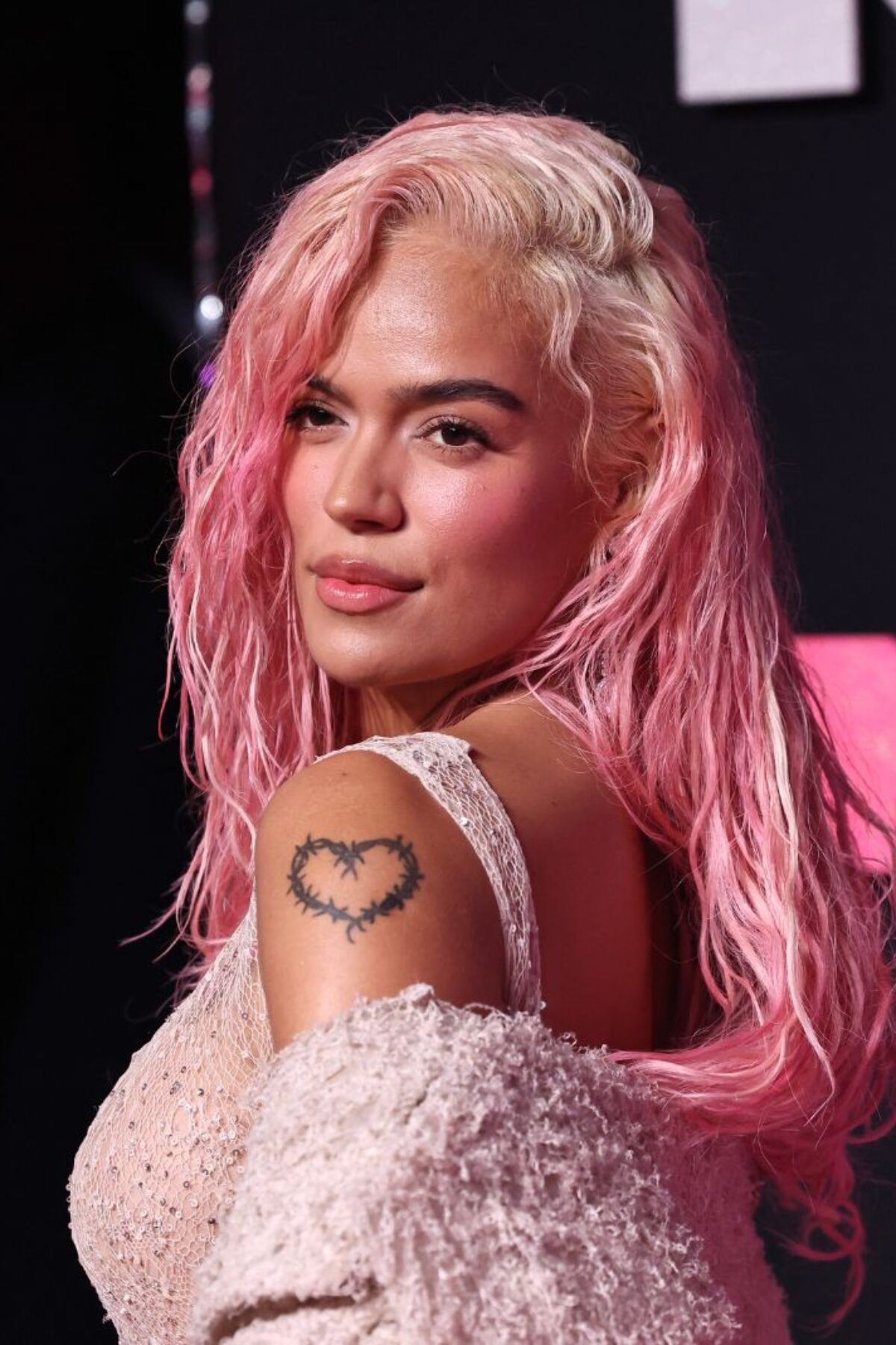 NEWARK, NEW JERSEY - SEPTEMBER 12: Karol G attends the 2023 MTV Video Music Awards aka VMAs at the at Prudential Center on September 12, 2023 in Newark, New Jersey. (Photo by Jamie McCarthy/WireImage)