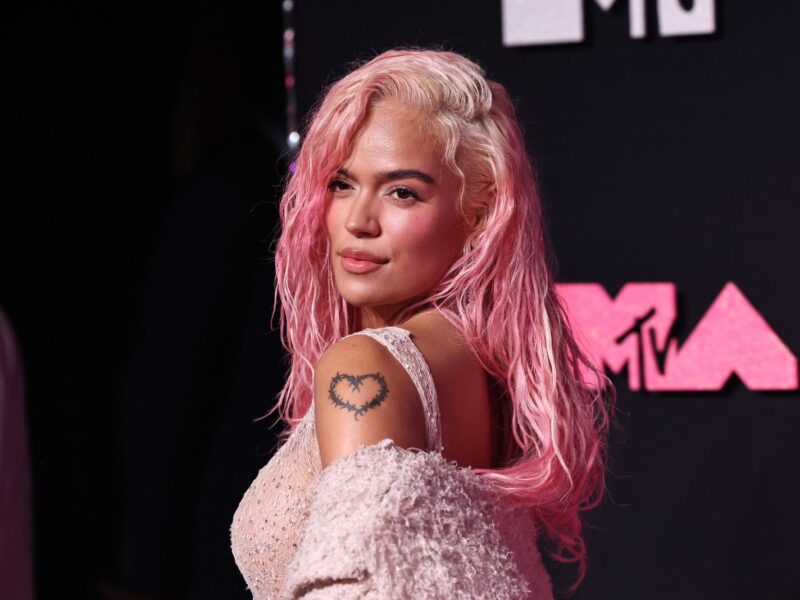 NEWARK, NEW JERSEY - SEPTEMBER 12: Karol G attends the 2023 MTV Video Music Awards aka VMAs at the at Prudential Center on September 12, 2023 in Newark, New Jersey. (Photo by Jamie McCarthy/WireImage)