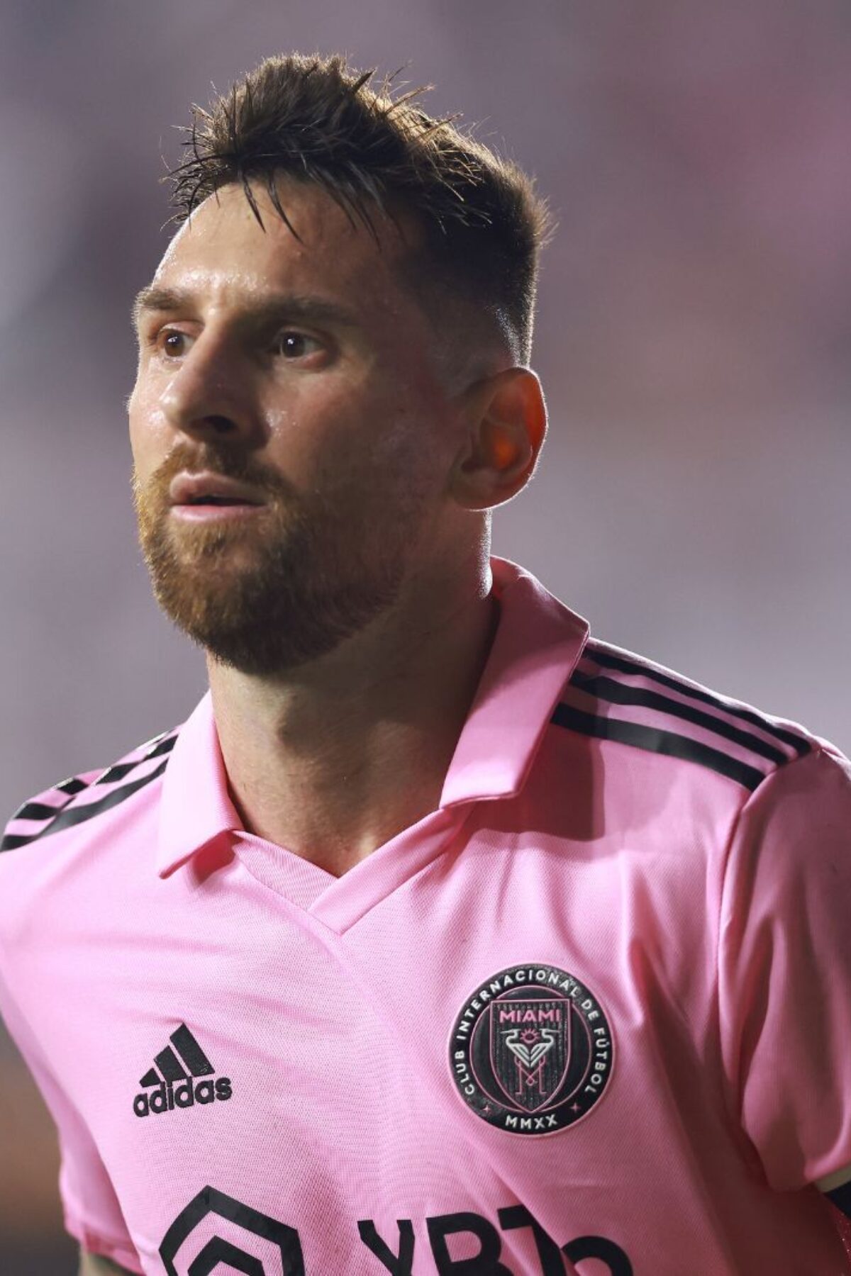 FORT LAUDERDALE, FLORIDA - AUGUST 30: Lionel Messi #10 of Inter Miami CF looks on in the second half during a match between Nashville SC and Inter Miami CF at DRV PNK Stadium on August 30, 2023 in Fort Lauderdale, Florida. (Photo by Megan Briggs/Getty Images)