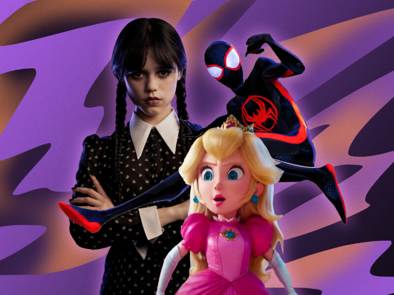 Wednesday, Peach, and Miles Morales Spider-Man in our Halloween Costume Ideas for Movies and TV